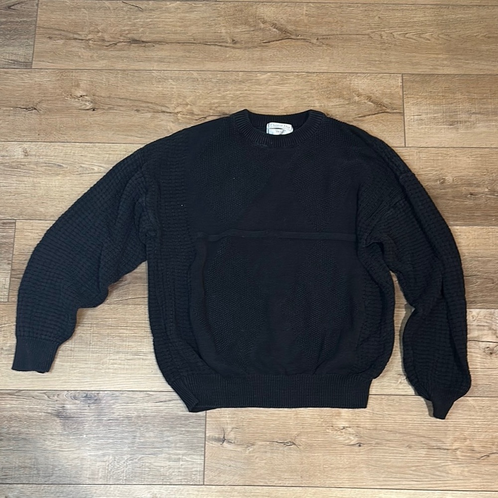 Vintage Dior Men's Classic Black Crewneck Sweater